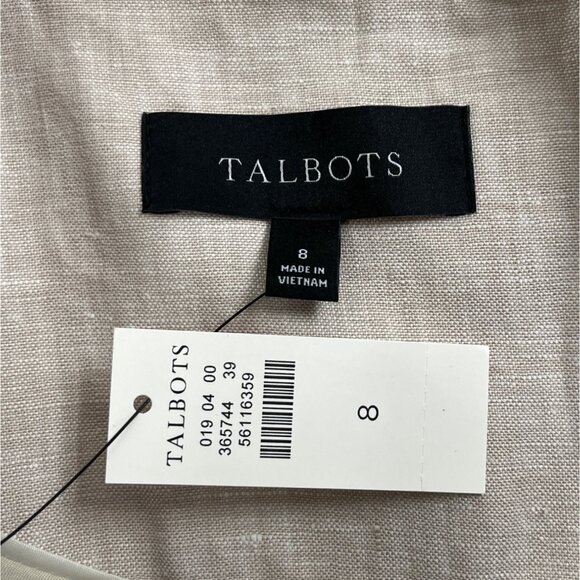Talbots Womens Beige Linen Blend Blazer Jacket Size 8 Single Button Size 8 - New - Picture 6 of 8
